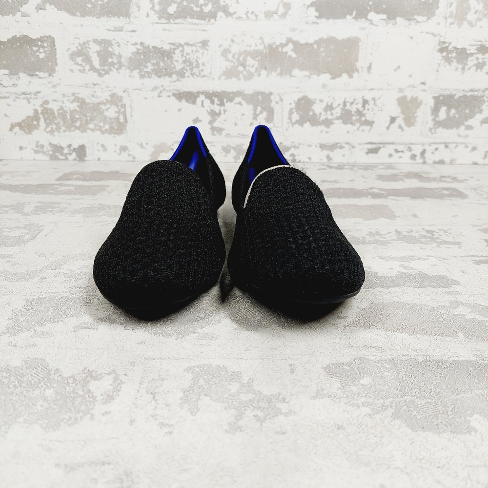 New Rothy's The Flat Black Crochet Round Toe Slip On Loafers F1053 - Picture 4 of 8